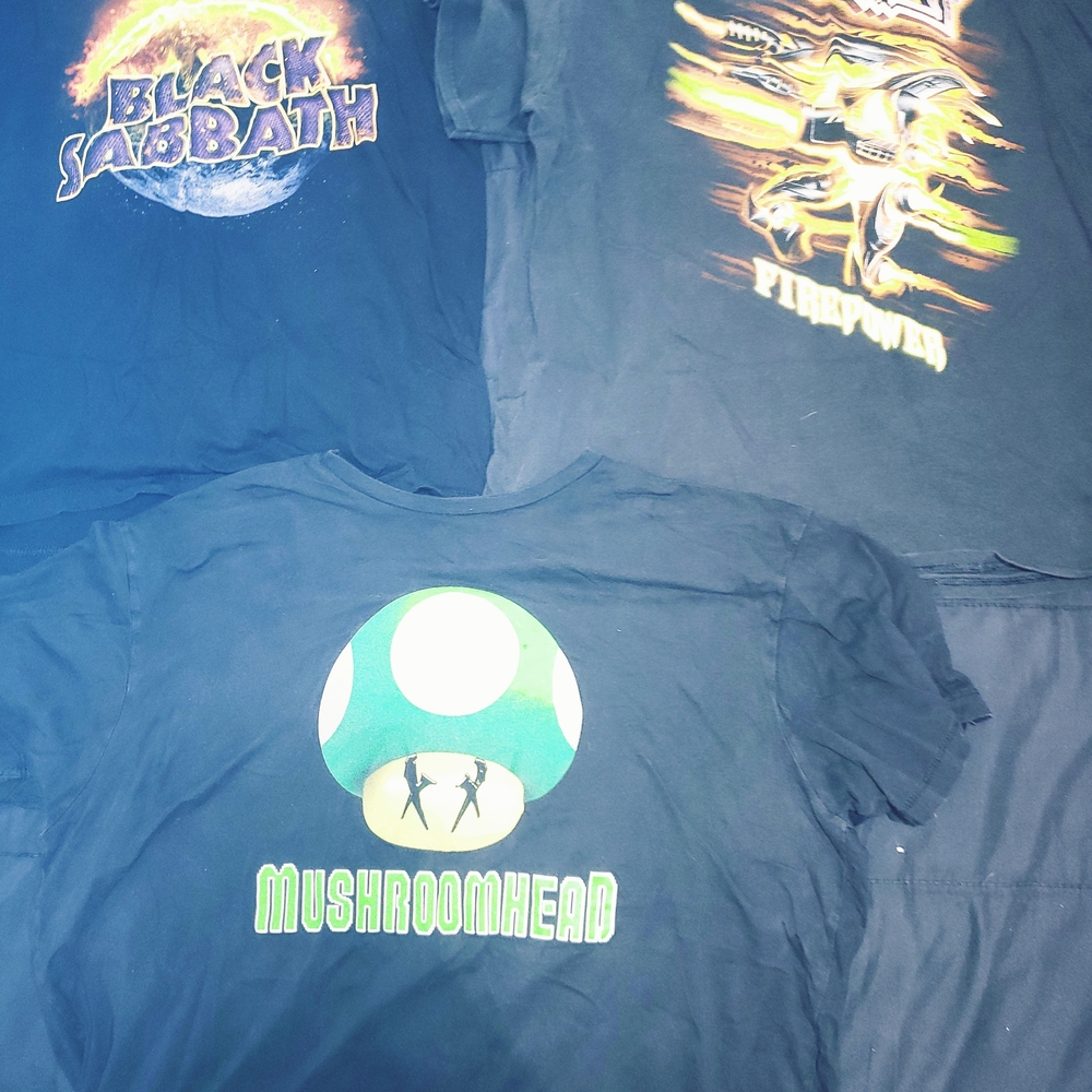 Black Graphic Band T-Shirts